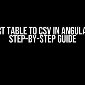 Convert Table to CSV in Angular 17: A Step-by-Step Guide