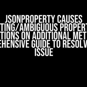 JsonProperty Causes Conflicting/Ambiguous Property Name Definitions on Additional Method: A Comprehensive Guide to Resolving the Issue