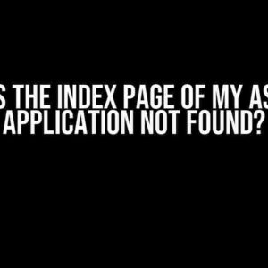 Why is the Index Page of my ASP.NET application not found?